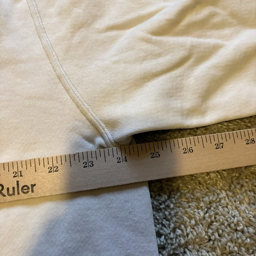 Vintage Y2K Champion Miami Cropped Distressed Crewneck‎ Men's Large Boxy Cream - Picture 4 of 9